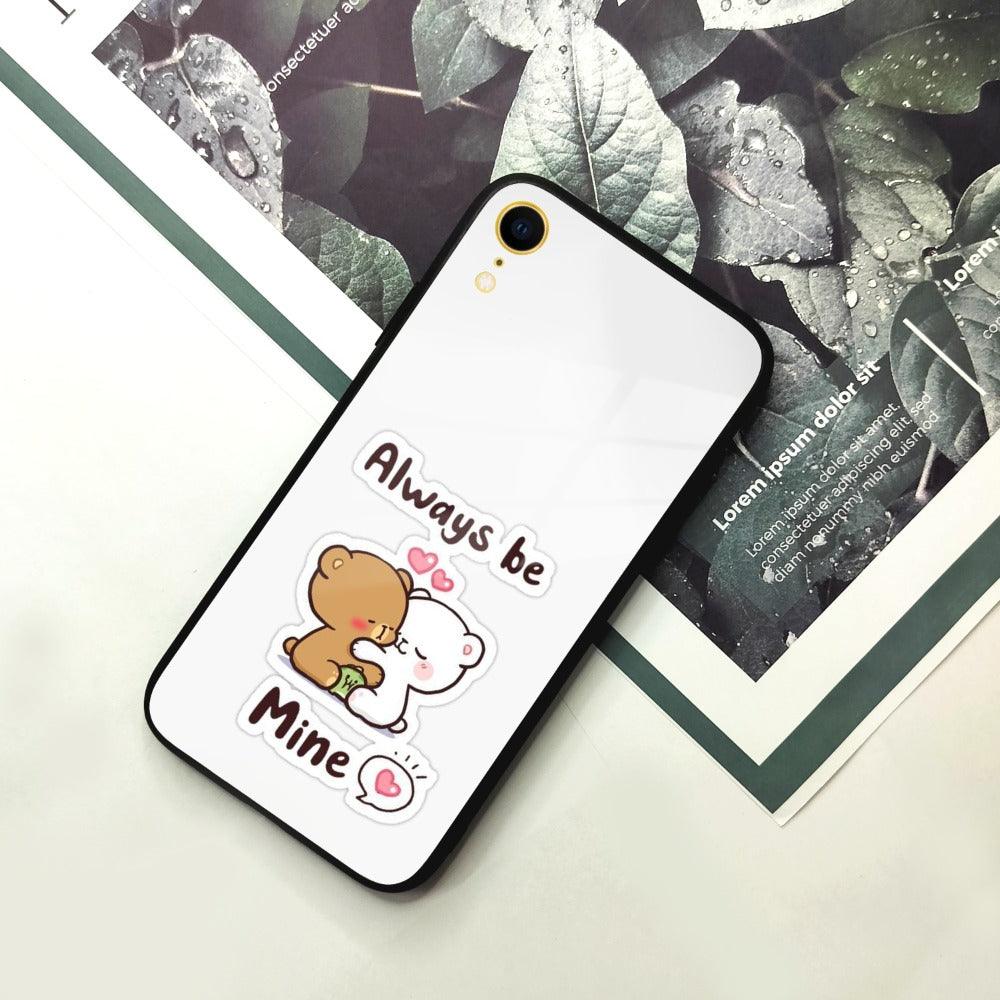 Cute Cuddle Bears Glass Case Cover For iPhone