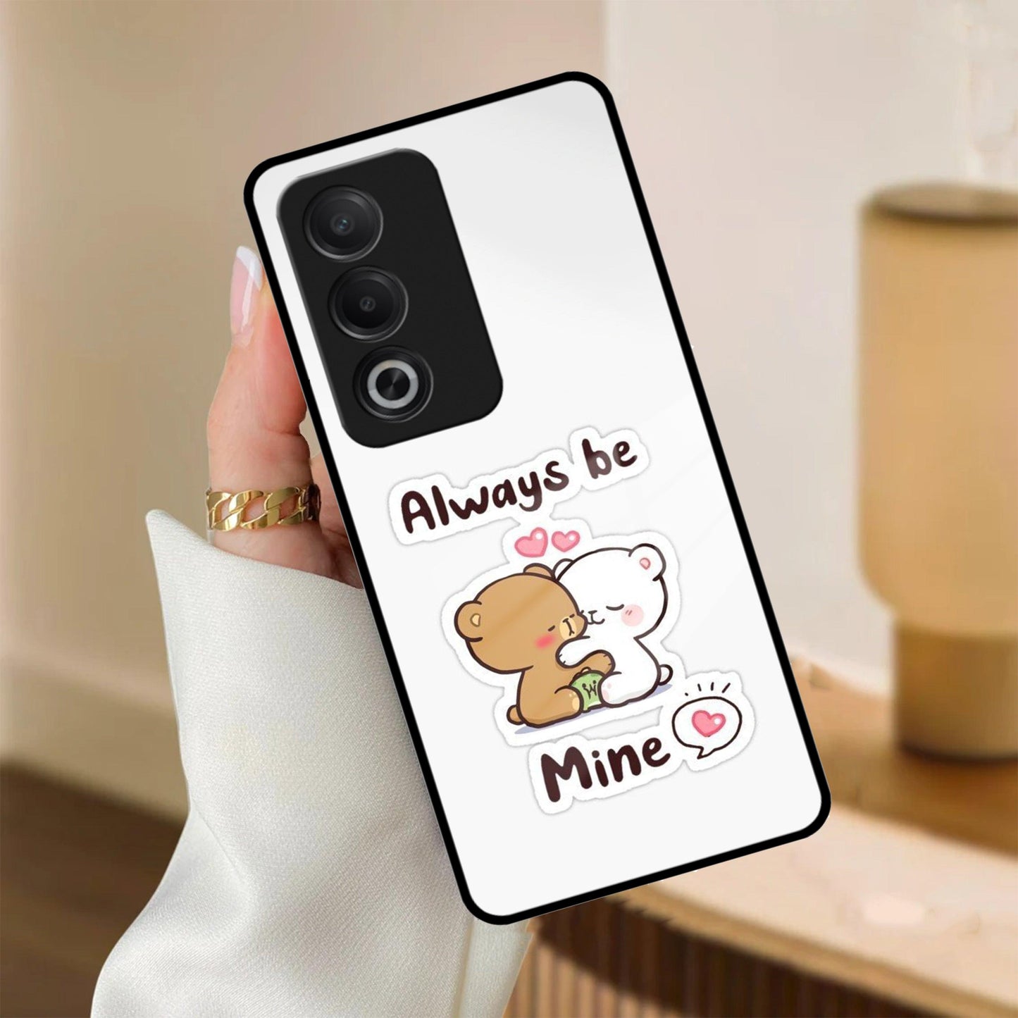 Cute Cuddle Bears Glass Case Cover For Oppo