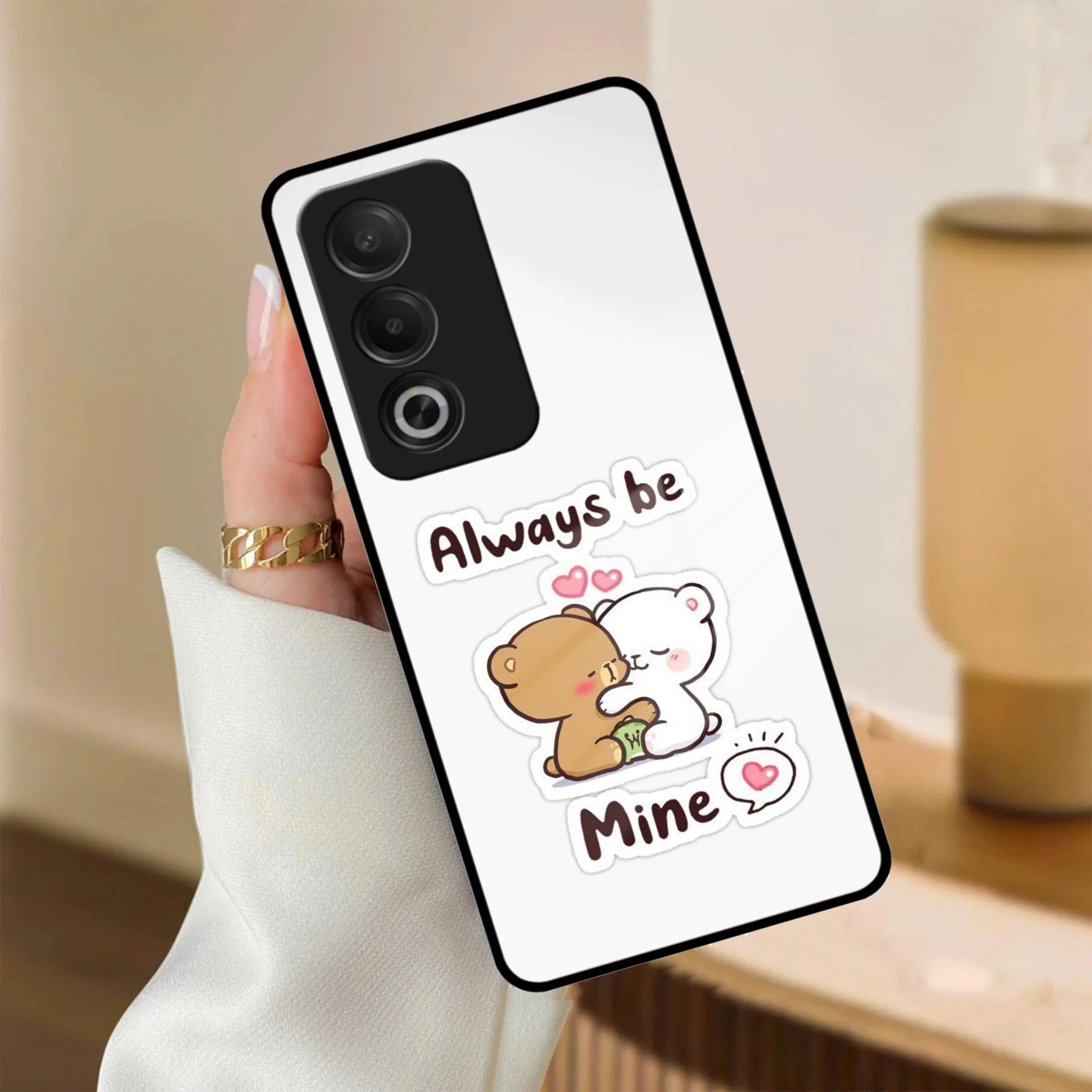 Cute Cuddle Bears Glass Case Cover For Oppo - ShopOnCliQ