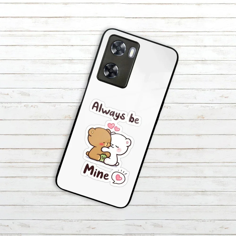 Cute Cuddle Bears Glass Case Cover For Oppo - ShopOnCliQ