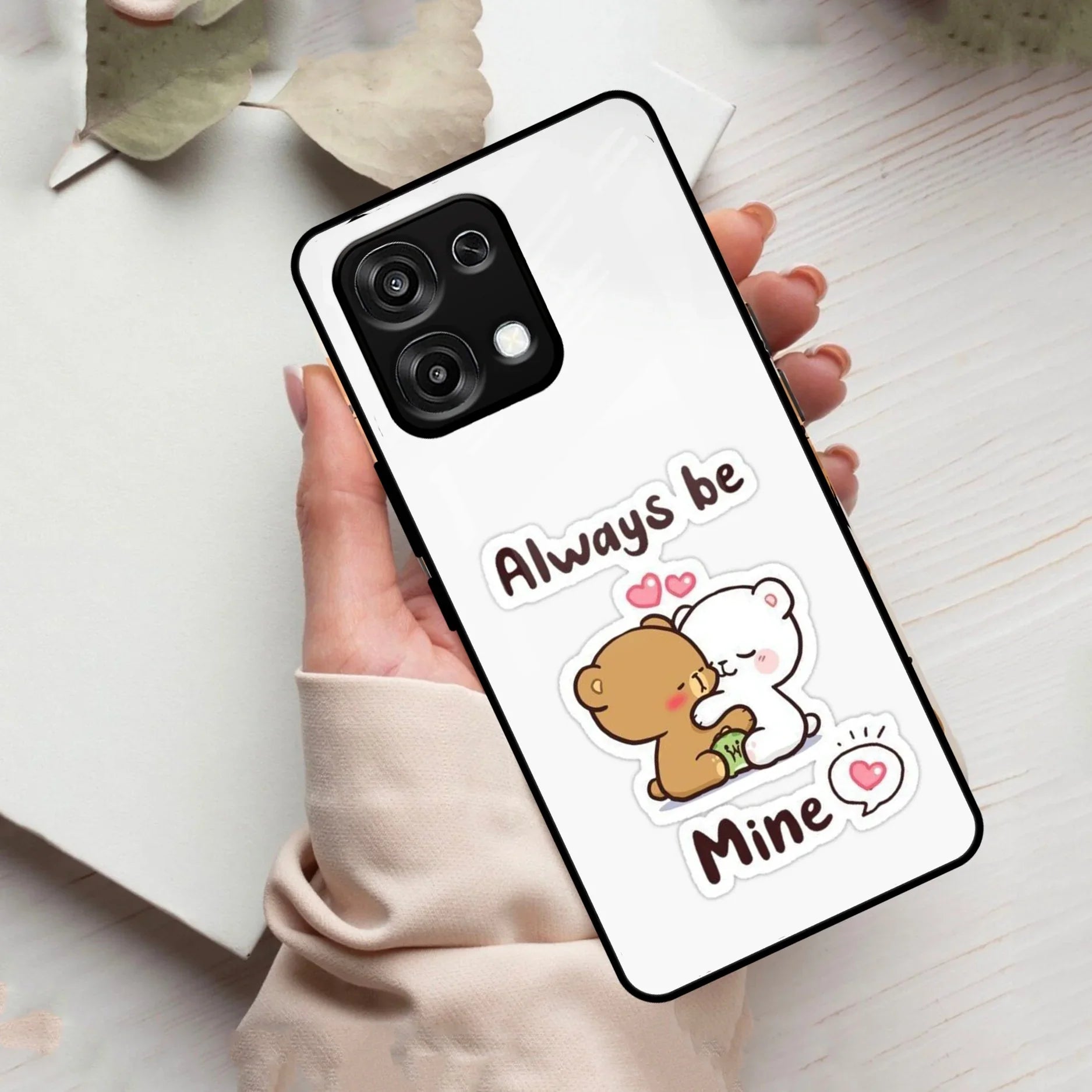 Cute Cuddle Bears Glass Case Cover For Oppo