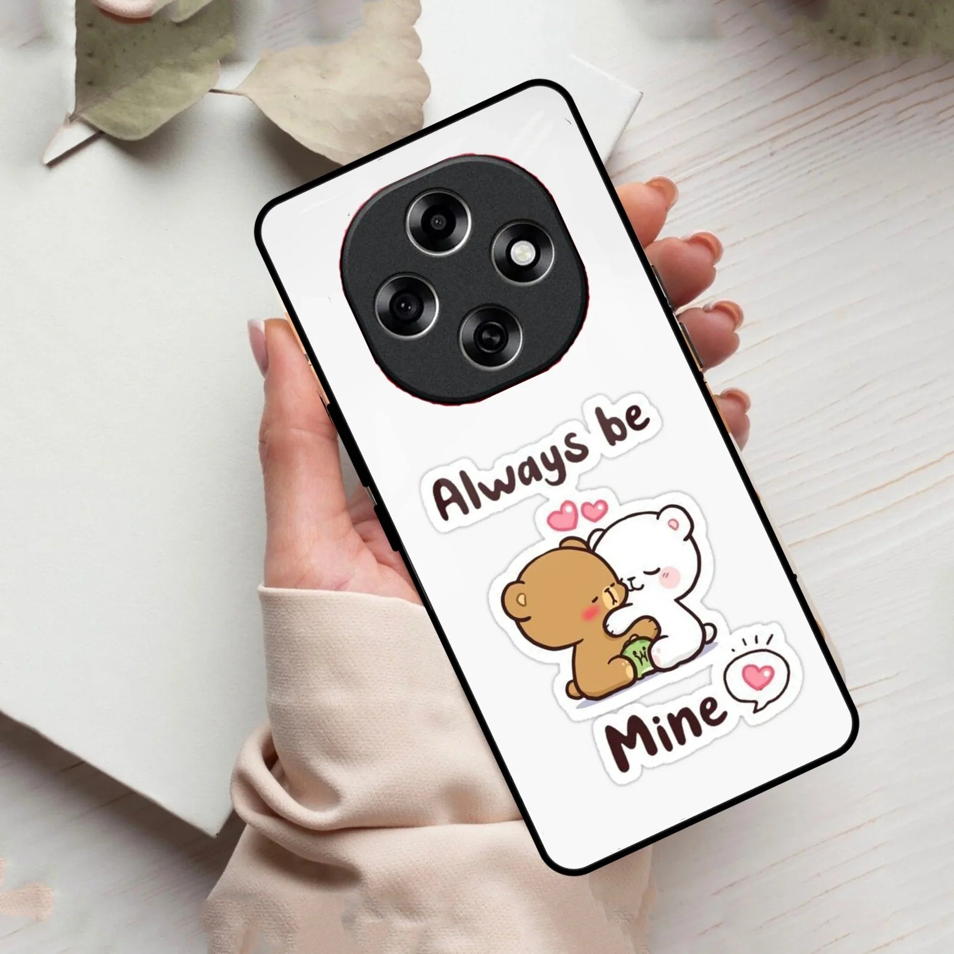 Cute Cuddle Bears Glass Case Cover For Oppo