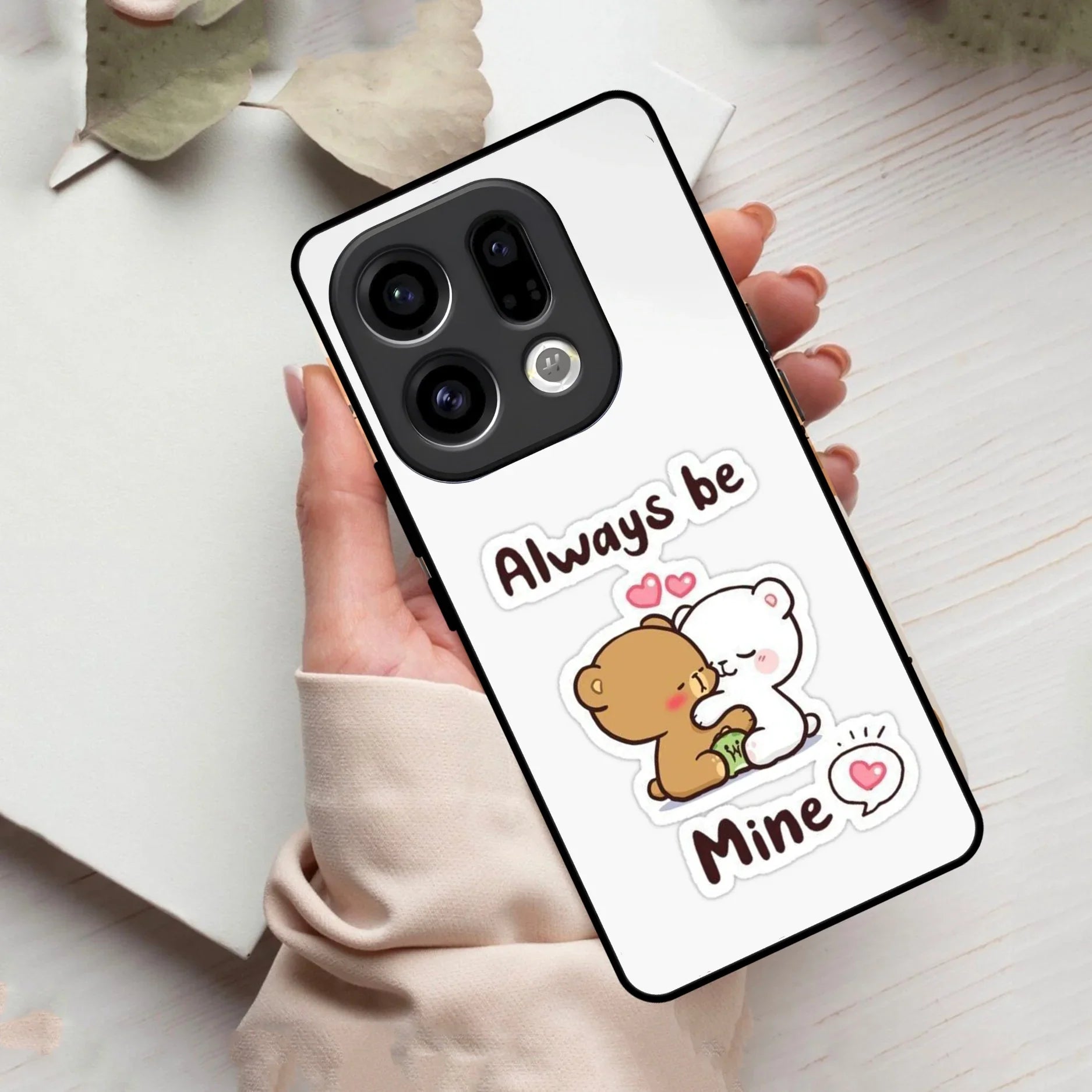 Cute Cuddle Bears Glass Case Cover For Oppo