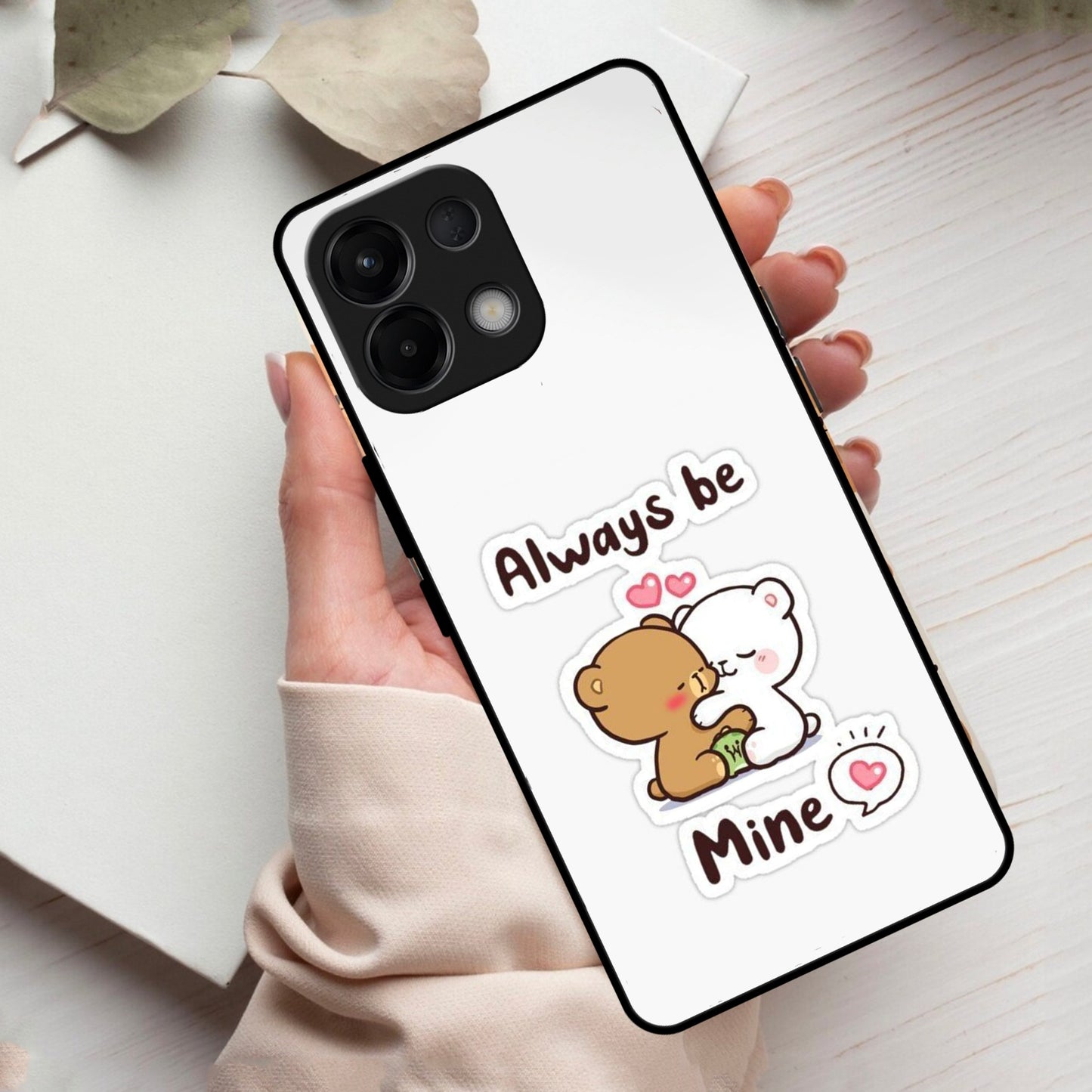 Cute Cuddle Bears Glass Case Cover For Oppo