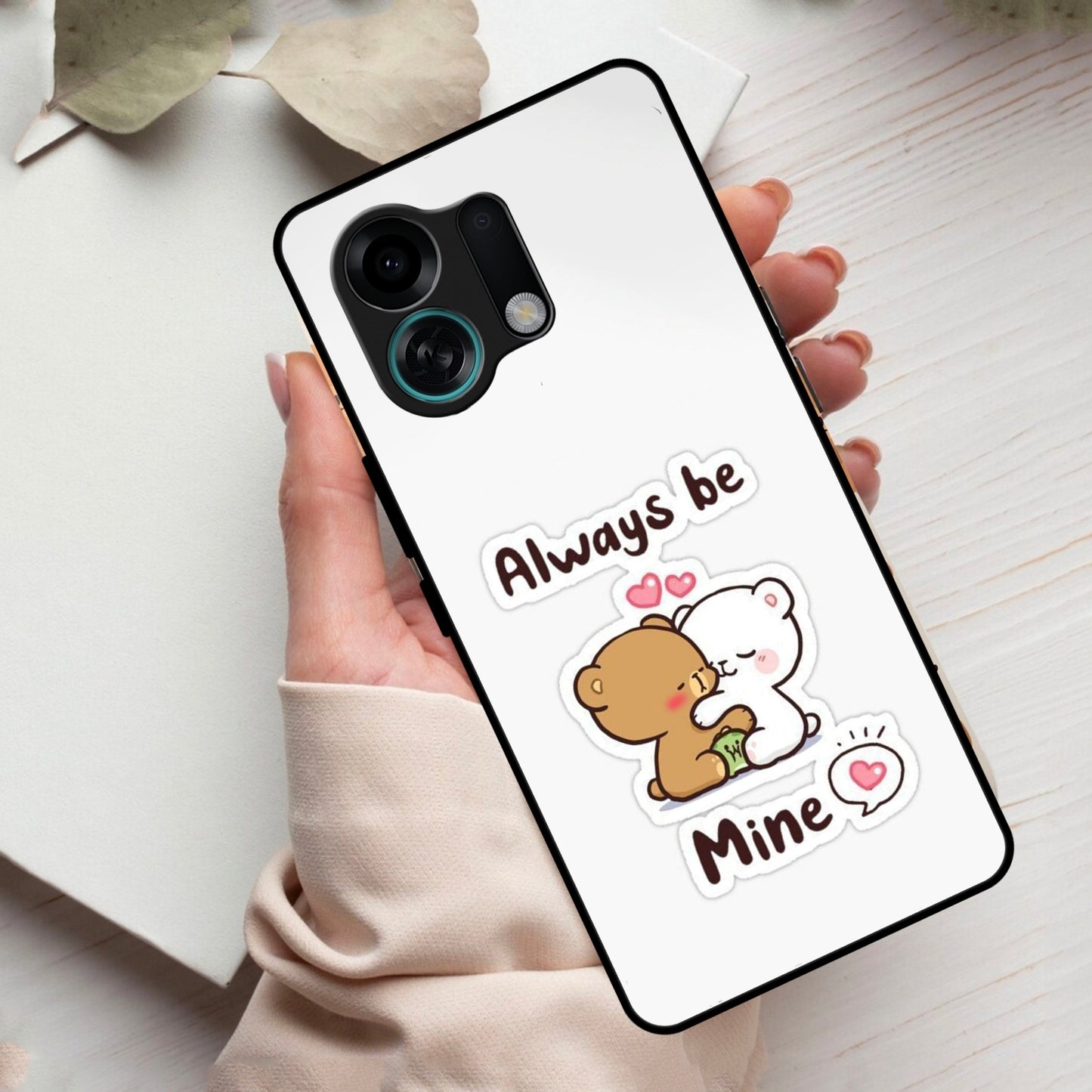 Cute Cuddle Bears Glass Case Cover For Oppo