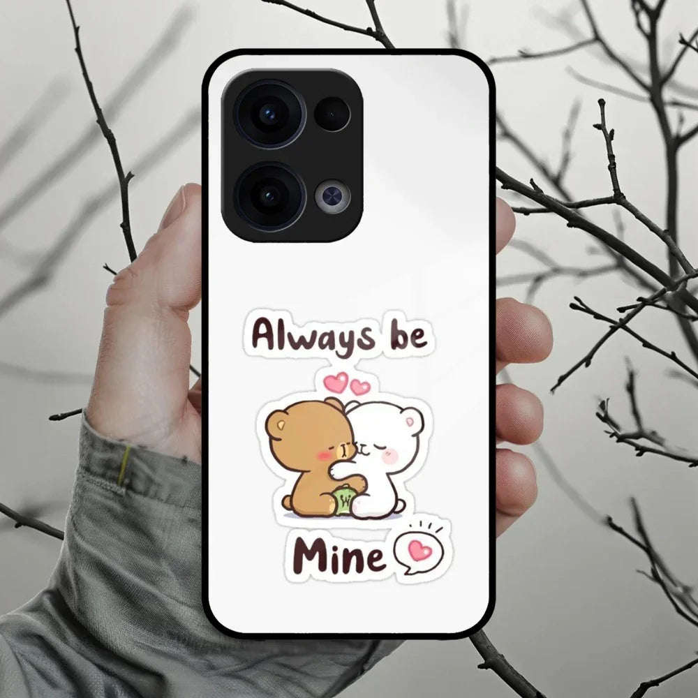 Cute Cuddle Bears Glass Case Cover For Oppo - ShopOnCliQ
