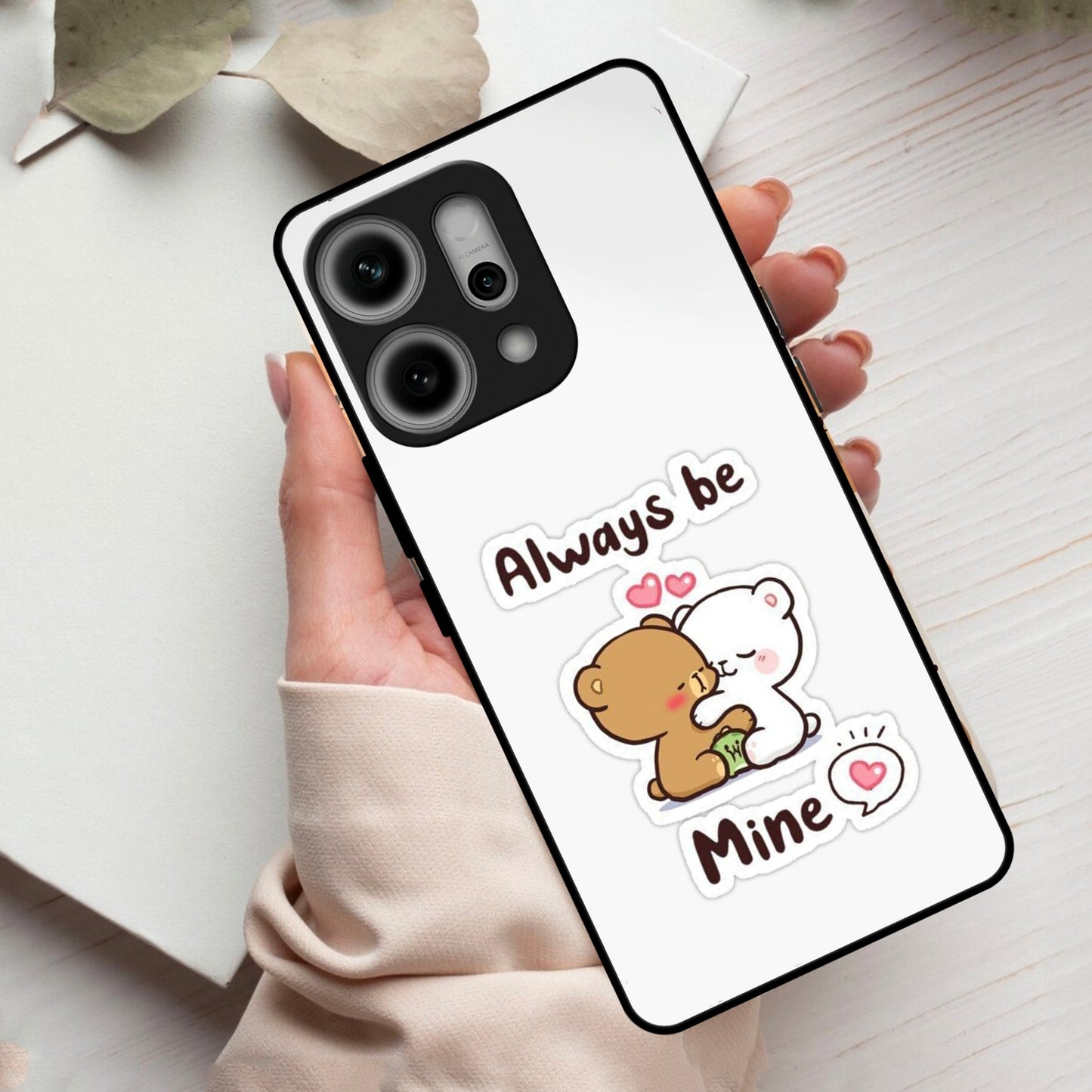 Cute Cuddle Bears Glass Case Cover For Oppo