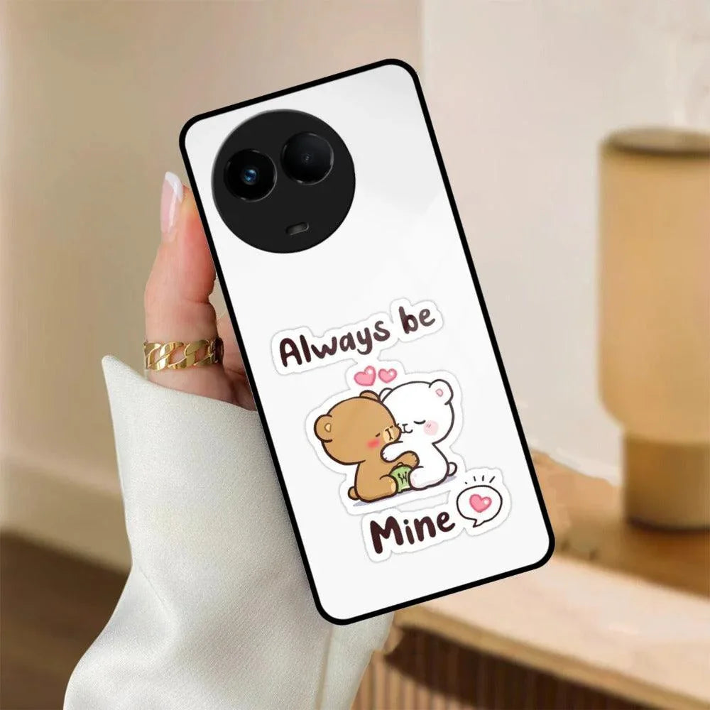 Cute Cuddle Bears Glass Case Cover For Realme/Narzo - ShopOnCliQ