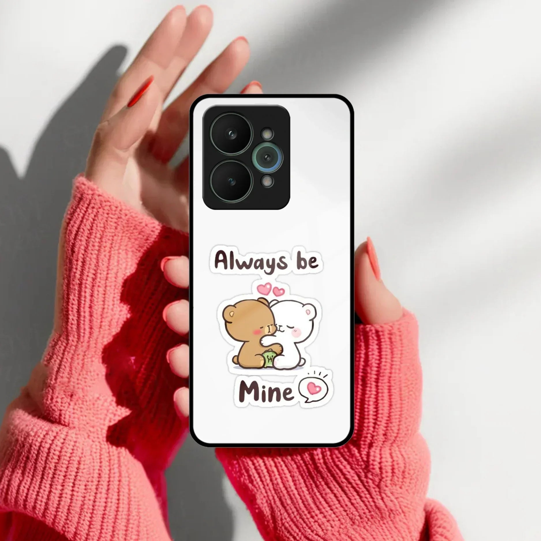 Cute Cuddle Bears Glass Case Cover For Realme/Narzo - ShopOnCliQ