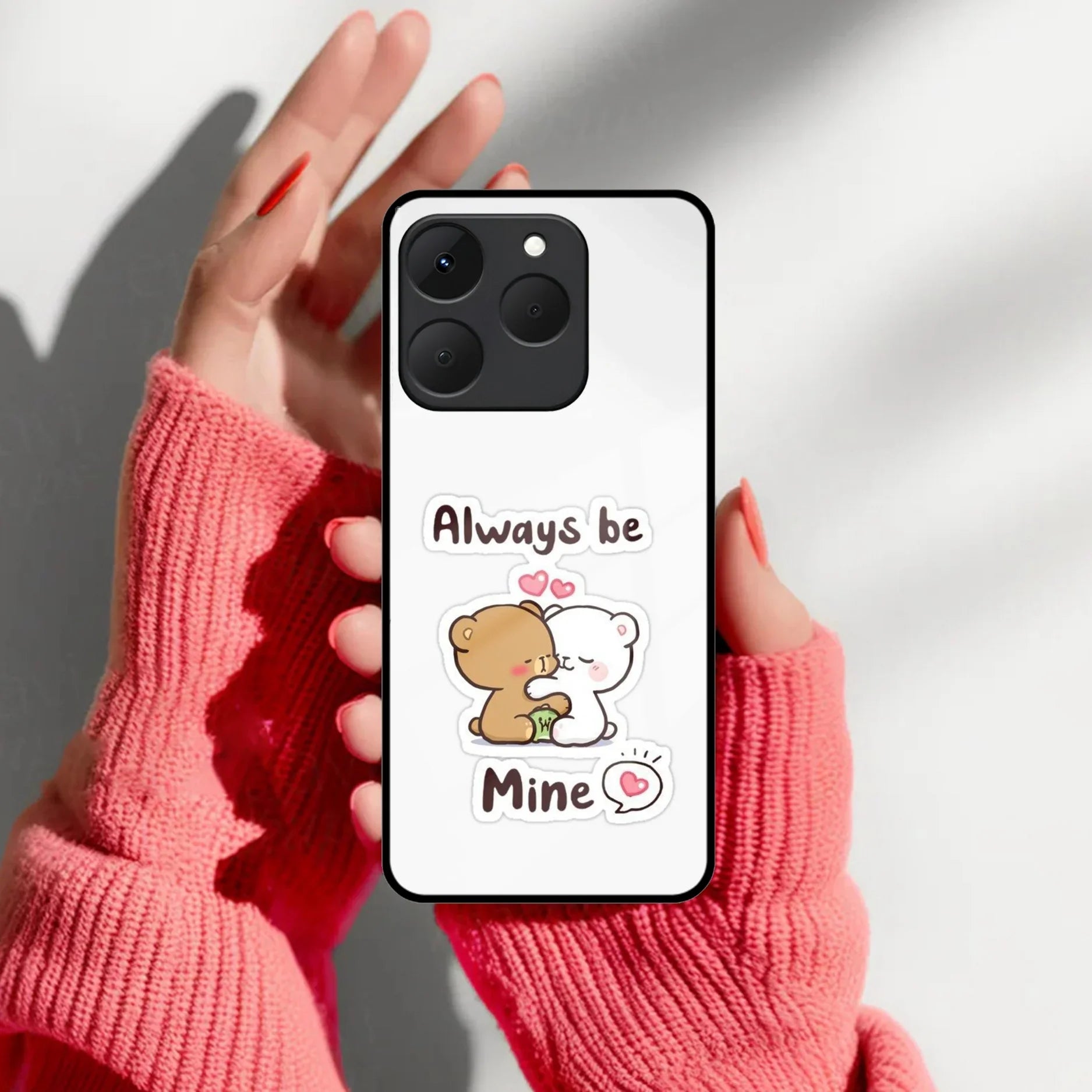 Bunny Buddies Glass Case Cover For Realme/Narzo
