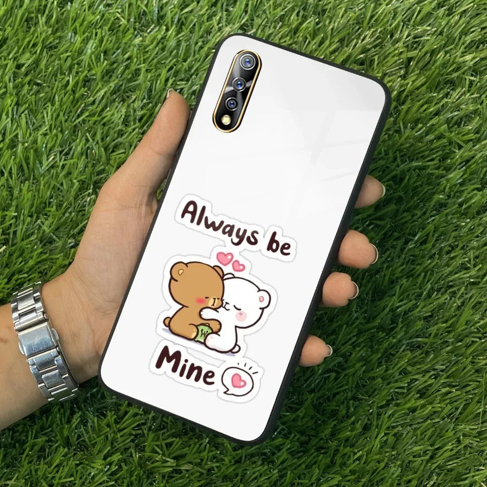 Cute Cuddle Bears Glass Case Cover For Vivo - ShopOnCliQ