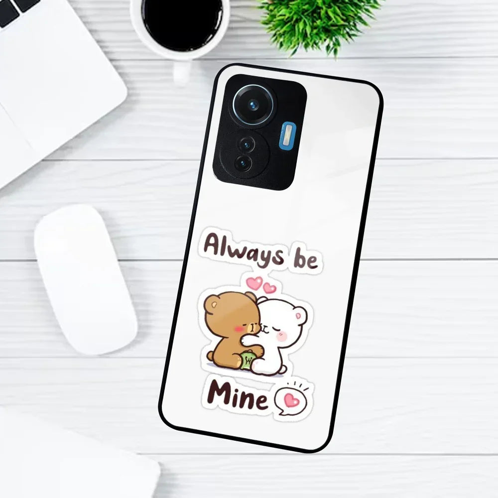 Cute Cuddle Bears Glass Case Cover For Vivo - ShopOnCliQ