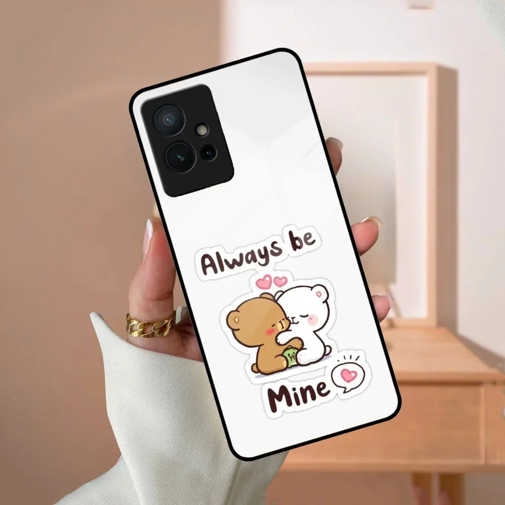 Cute Cuddle Bears Glass Case Cover For Vivo - ShopOnCliQ