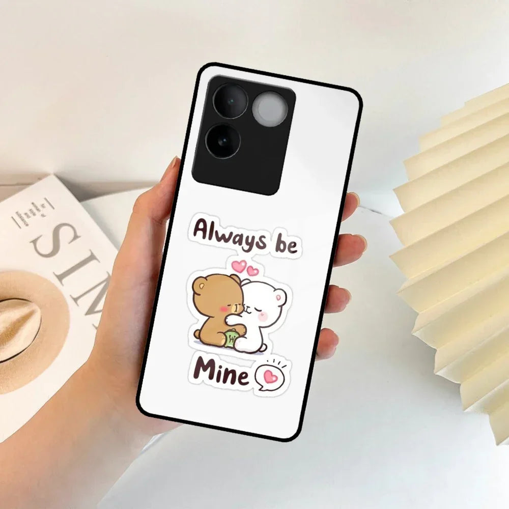 Cute Cuddle Bears Glass Case Cover For Vivo - ShopOnCliQ