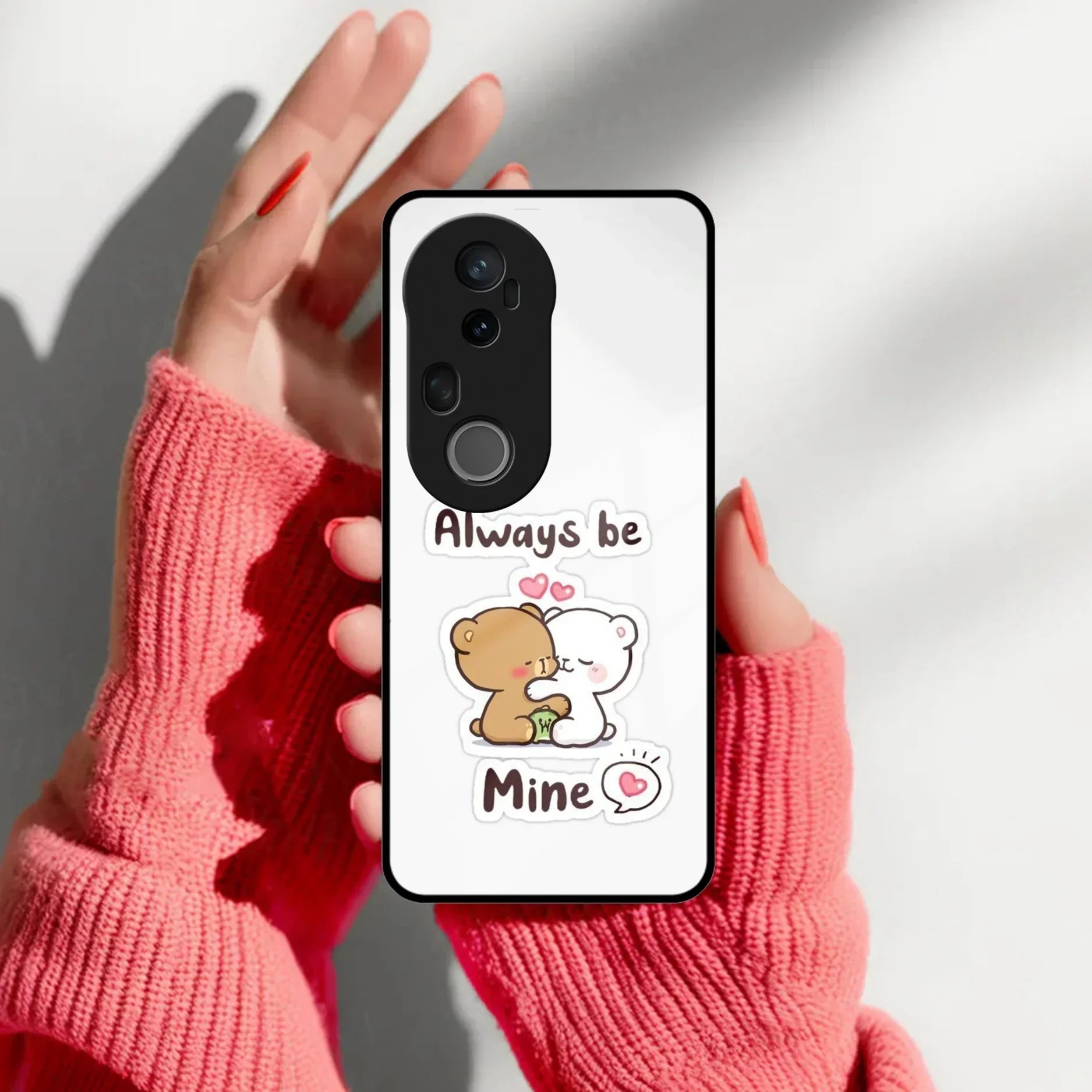 Cute Cuddle Bears Glass Case Cover For Vivo - ShopOnCliQ