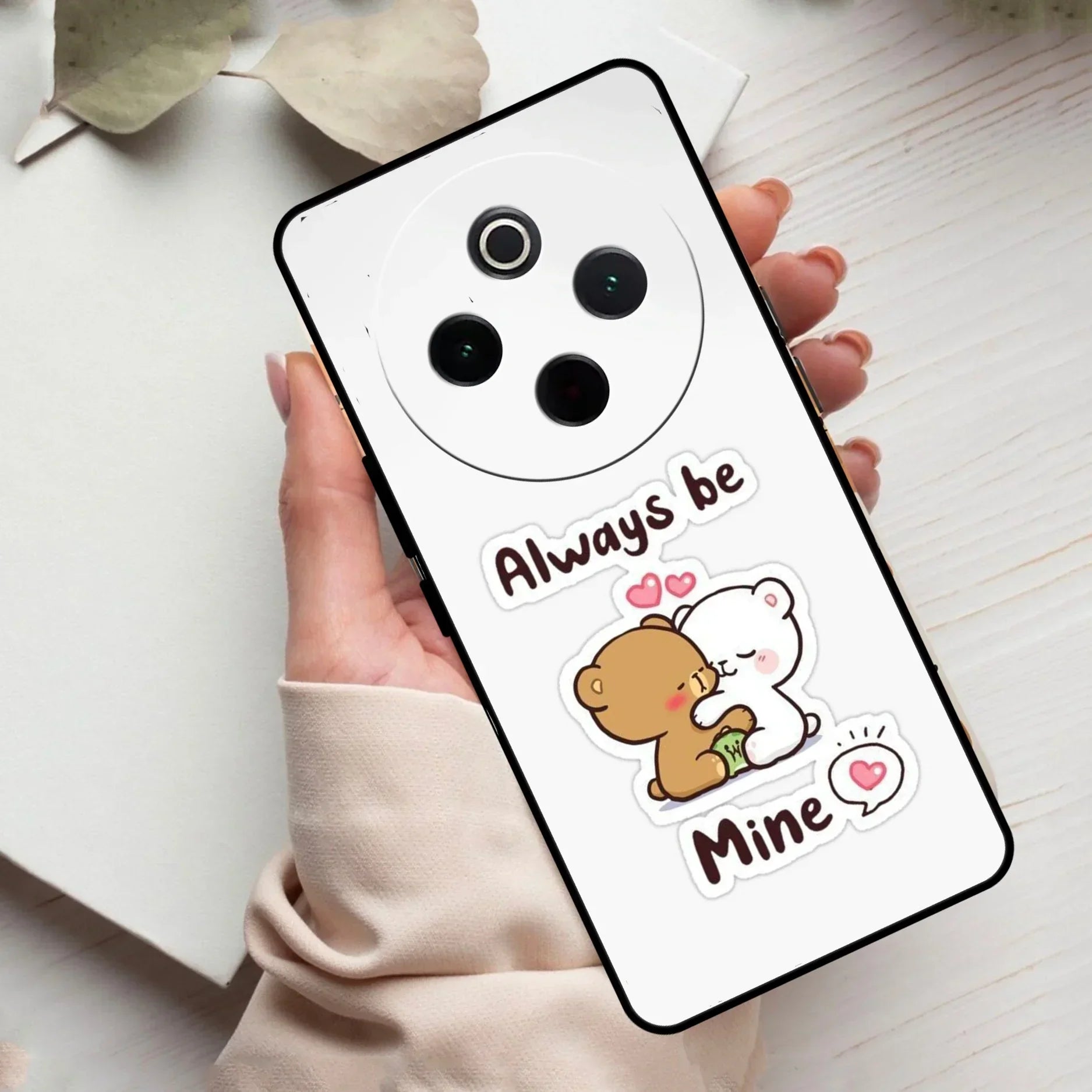 Cute Cuddle Bears Glass Case Cover For Vivo - ShopOnCliQ