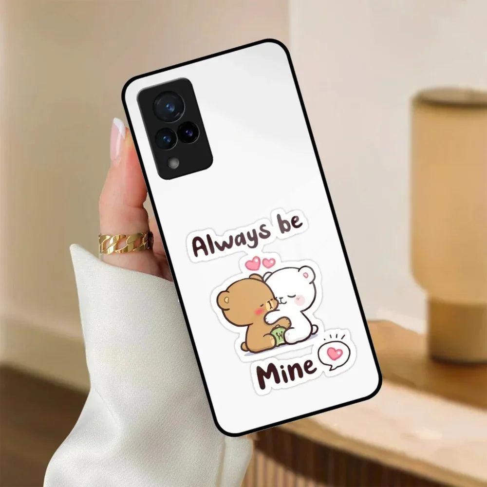 Cute Cuddle Bears Glass Case Cover For Vivo - ShopOnCliQ