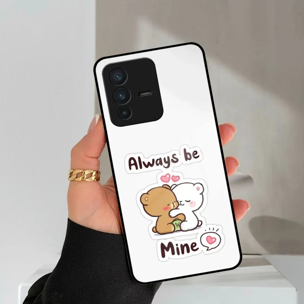 Cute Cuddle Bears Glass Case Cover For Vivo - ShopOnCliQ