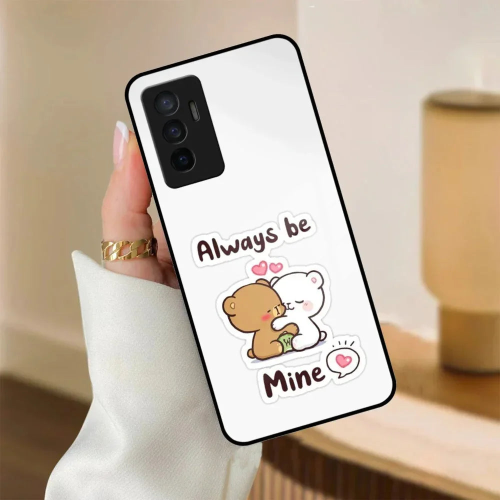 Cute Cuddle Bears Glass Case Cover For Vivo - ShopOnCliQ
