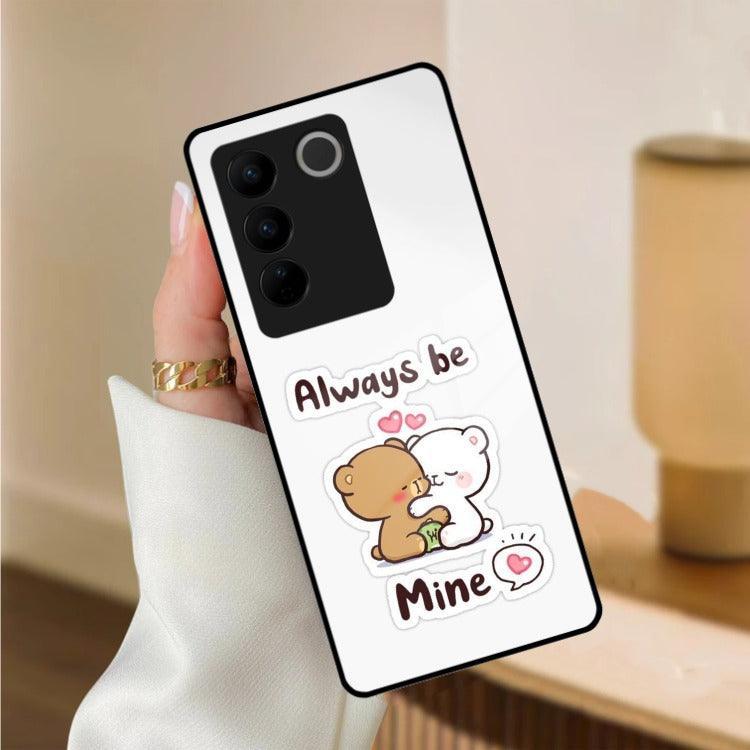Cute Cuddle Bears Glass Case Cover For Vivo - ShopOnCliQ
