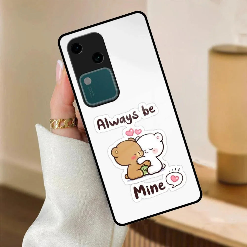 Cute Cuddle Bears Glass Case Cover For Vivo - ShopOnCliQ