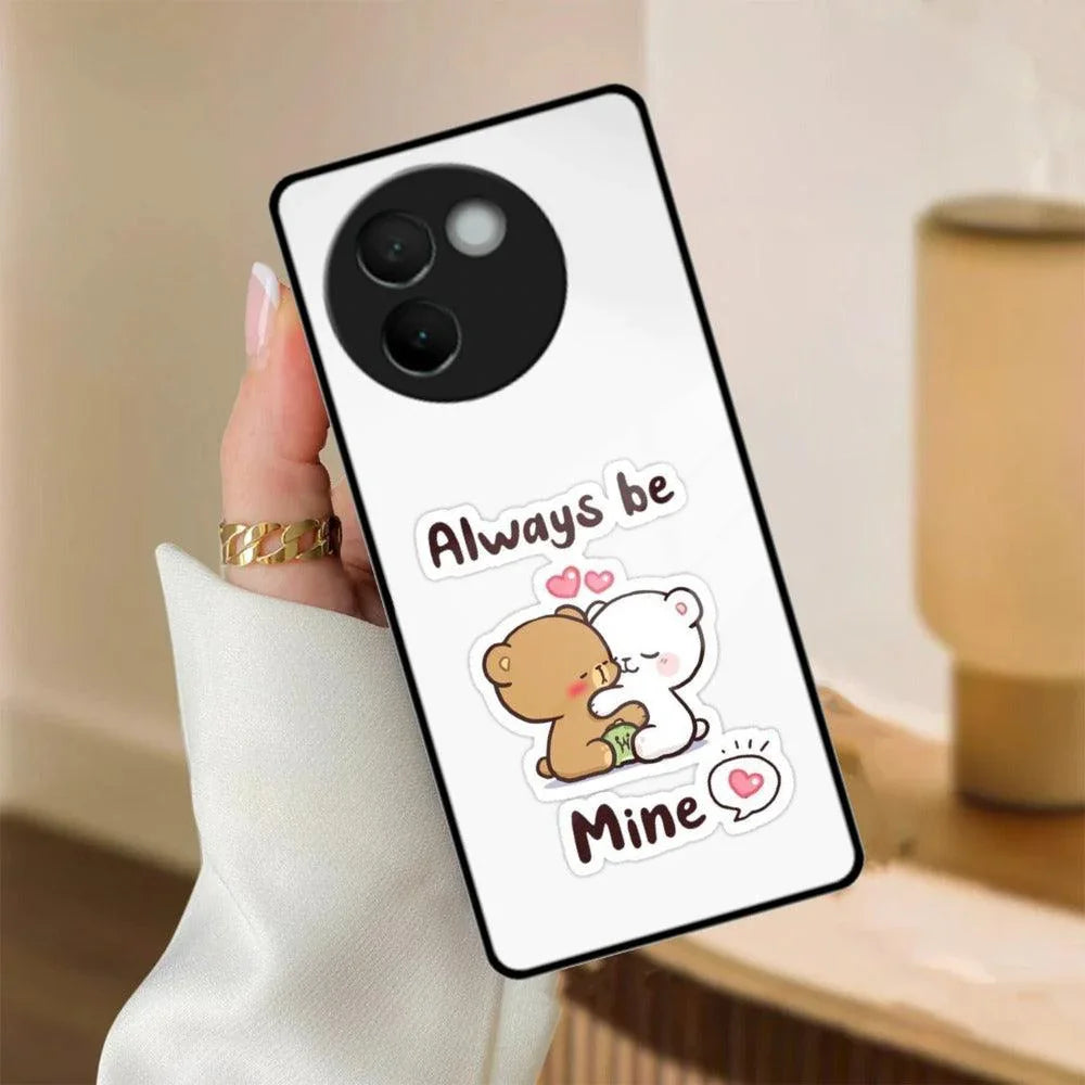 Cute Cuddle Bears Glass Case Cover For Vivo - ShopOnCliQ