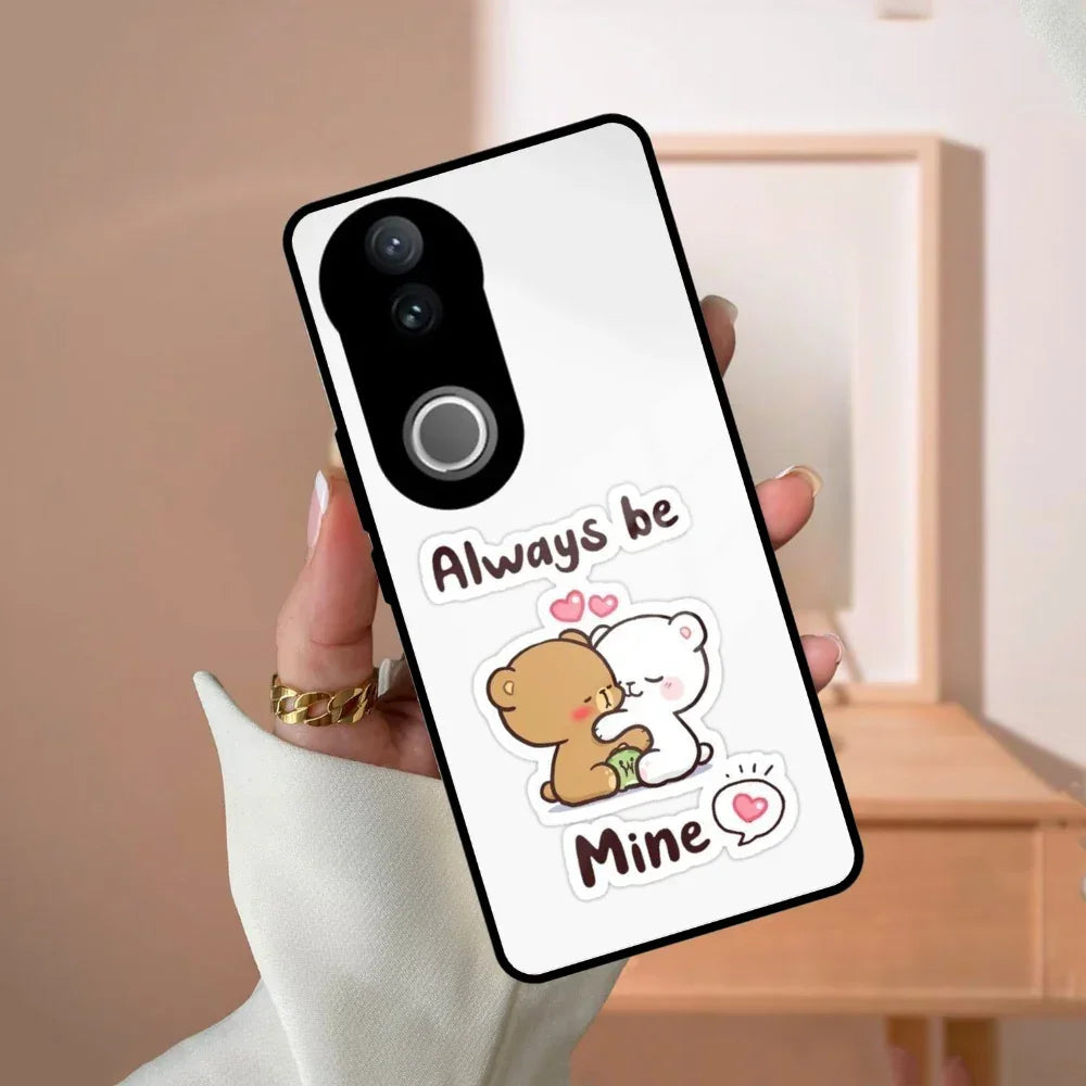 Cute Cuddle Bears Glass Case Cover For Vivo - ShopOnCliQ