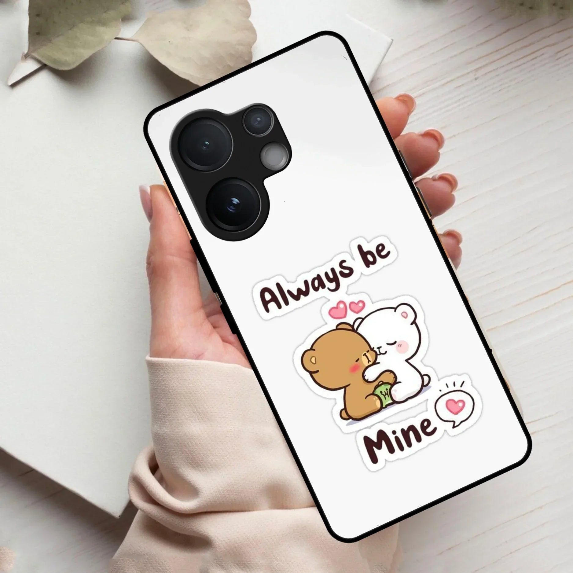 Cute Cuddle Bears Glass Case Cover For Vivo - ShopOnCliQ