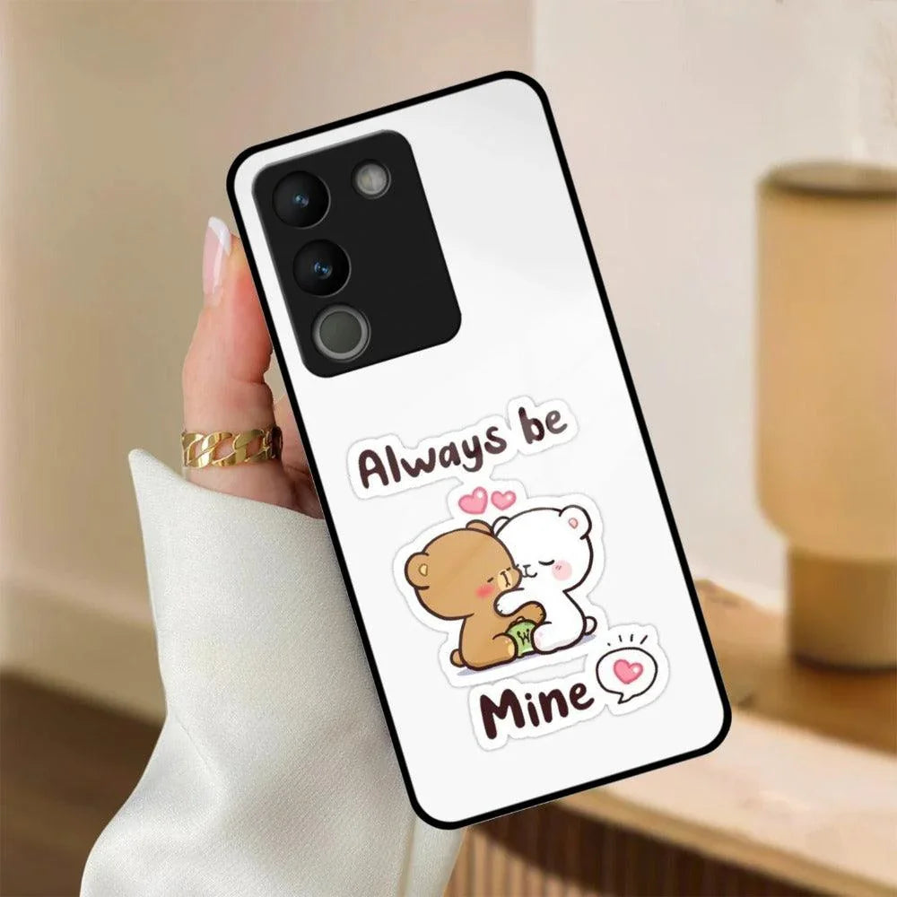 Cute Cuddle Bears Glass Case Cover For Vivo - ShopOnCliQ