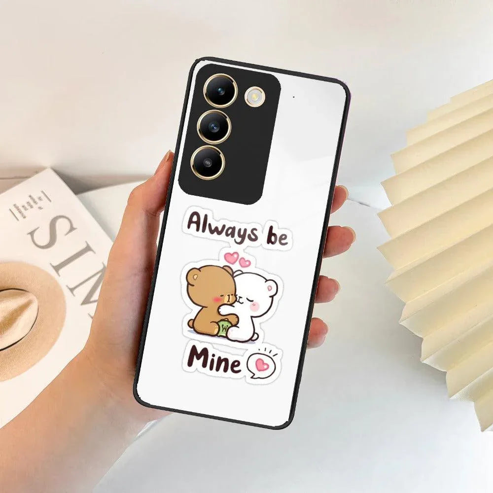 Cute Cuddle Bears Glass Case Cover For Vivo - ShopOnCliQ