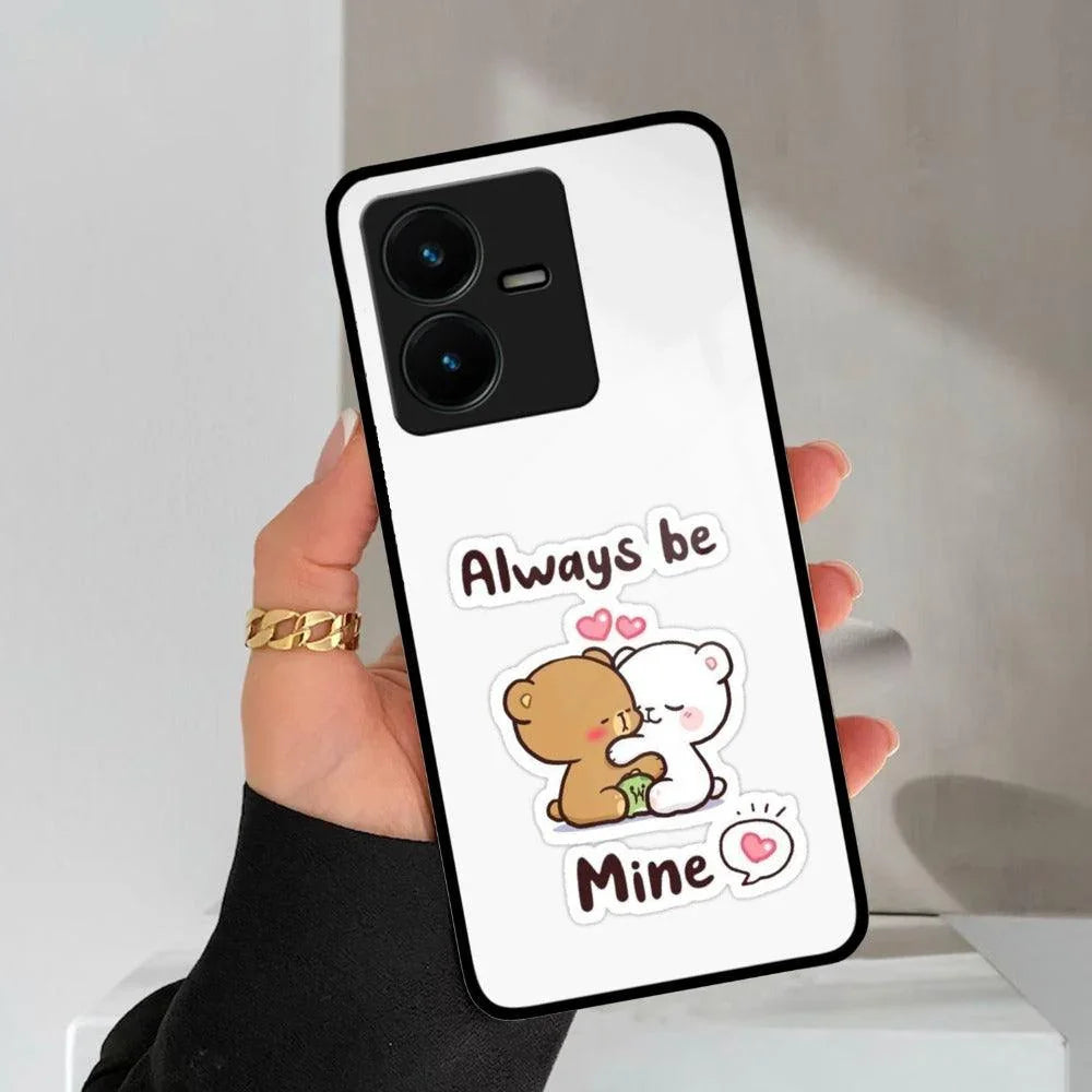 Cute Cuddle Bears Glass Case Cover For Vivo - ShopOnCliQ