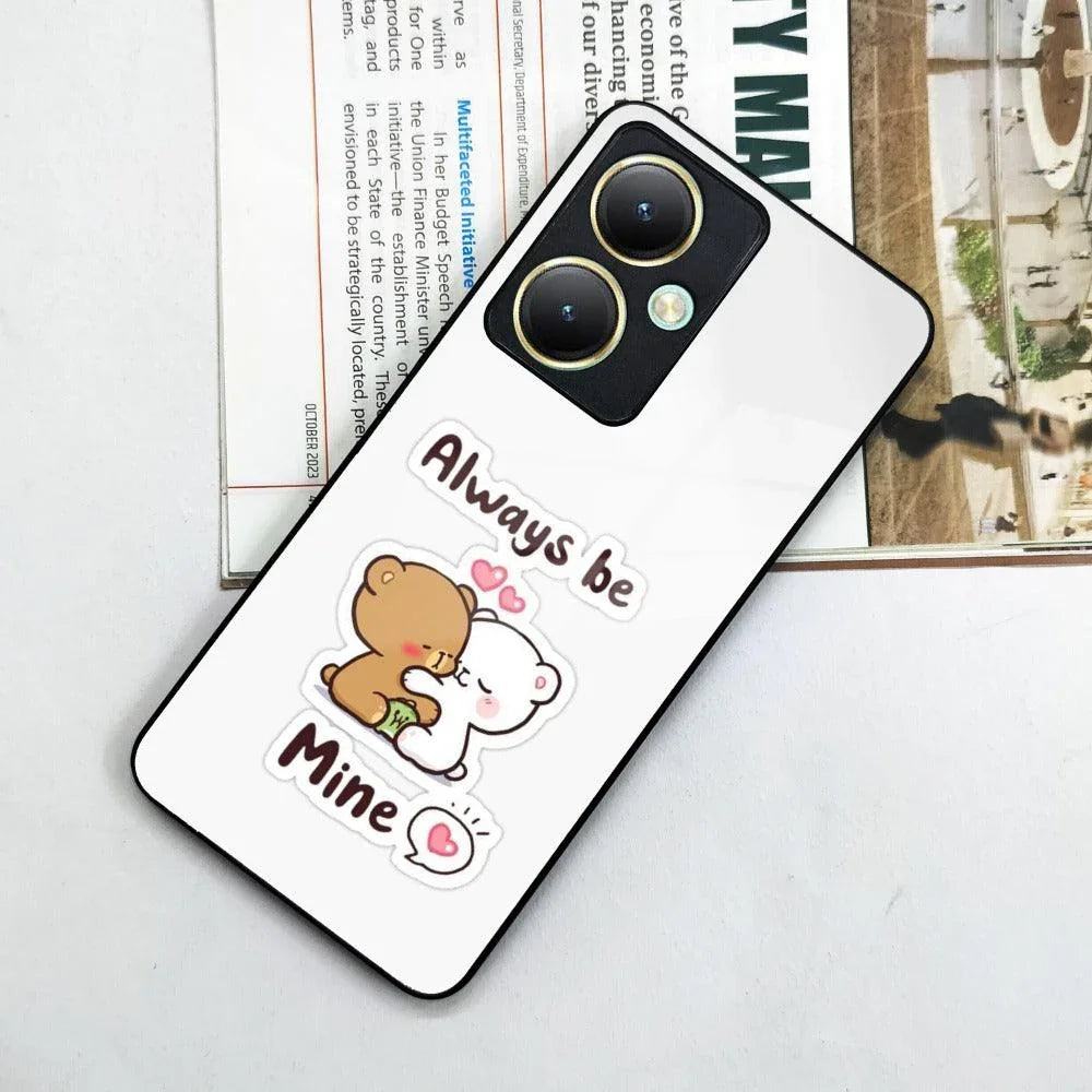 Cute Cuddle Bears Glass Case Cover For Vivo - ShopOnCliQ