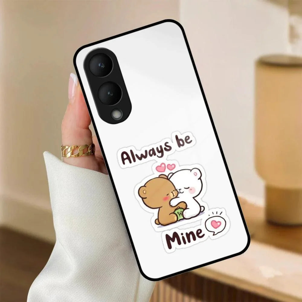 Cute Cuddle Bears Glass Case Cover For Vivo - ShopOnCliQ