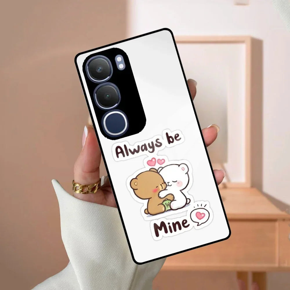 Cute Cuddle Bears Glass Case Cover For Vivo - ShopOnCliQ