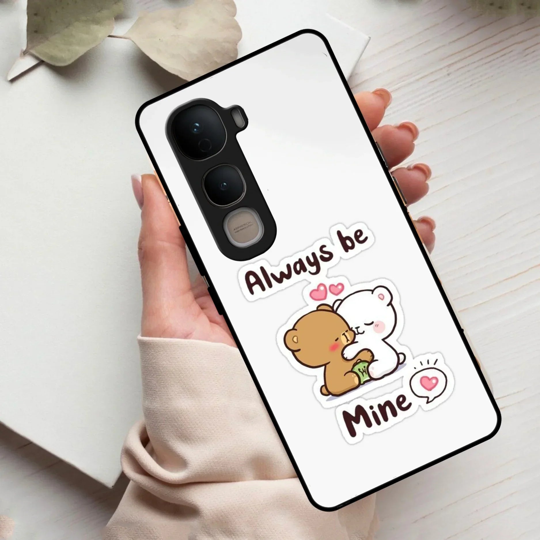 Cute Cuddle Bears Glass Case Cover For Vivo - ShopOnCliQ