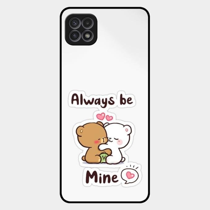 cute cuddle bears glossy metal case cover for Samsung Galaxy F42 5G