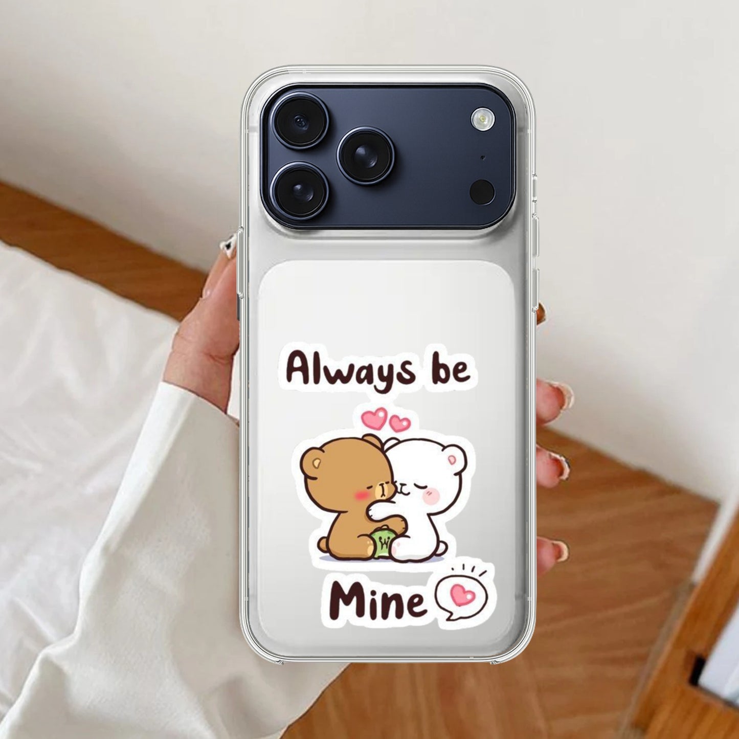 Cute Cuddle Bears Transparent Silicon Case For iPhone