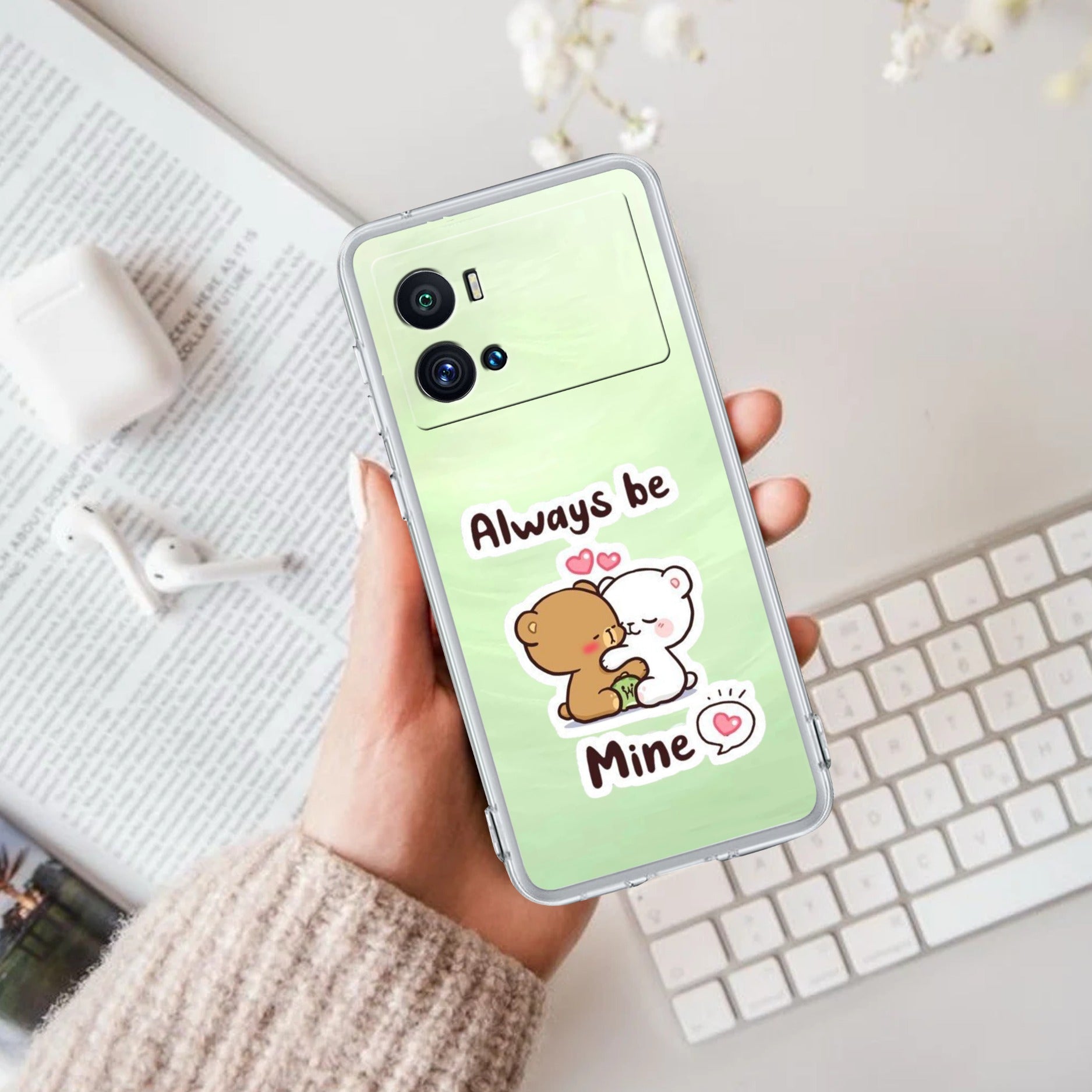 Cute Cuddle Bears Transparent Silicon Case For iQOO Neo 7 Pro 5G