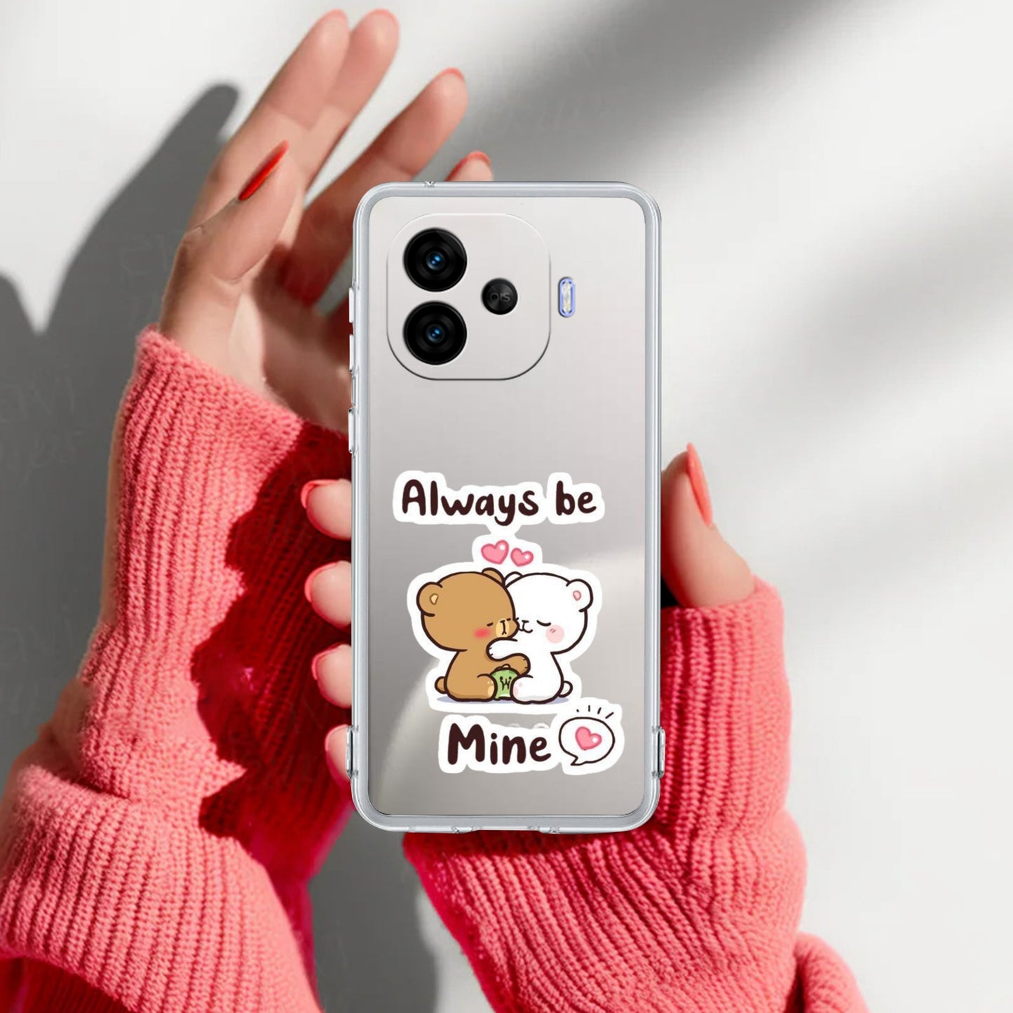 Cute Cuddle Bears Transparent Silicon Case For iQOO