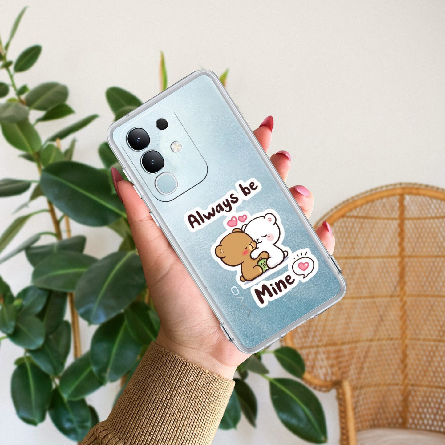 Cute Cuddle Bears Transparent Silicon Case For iQOO