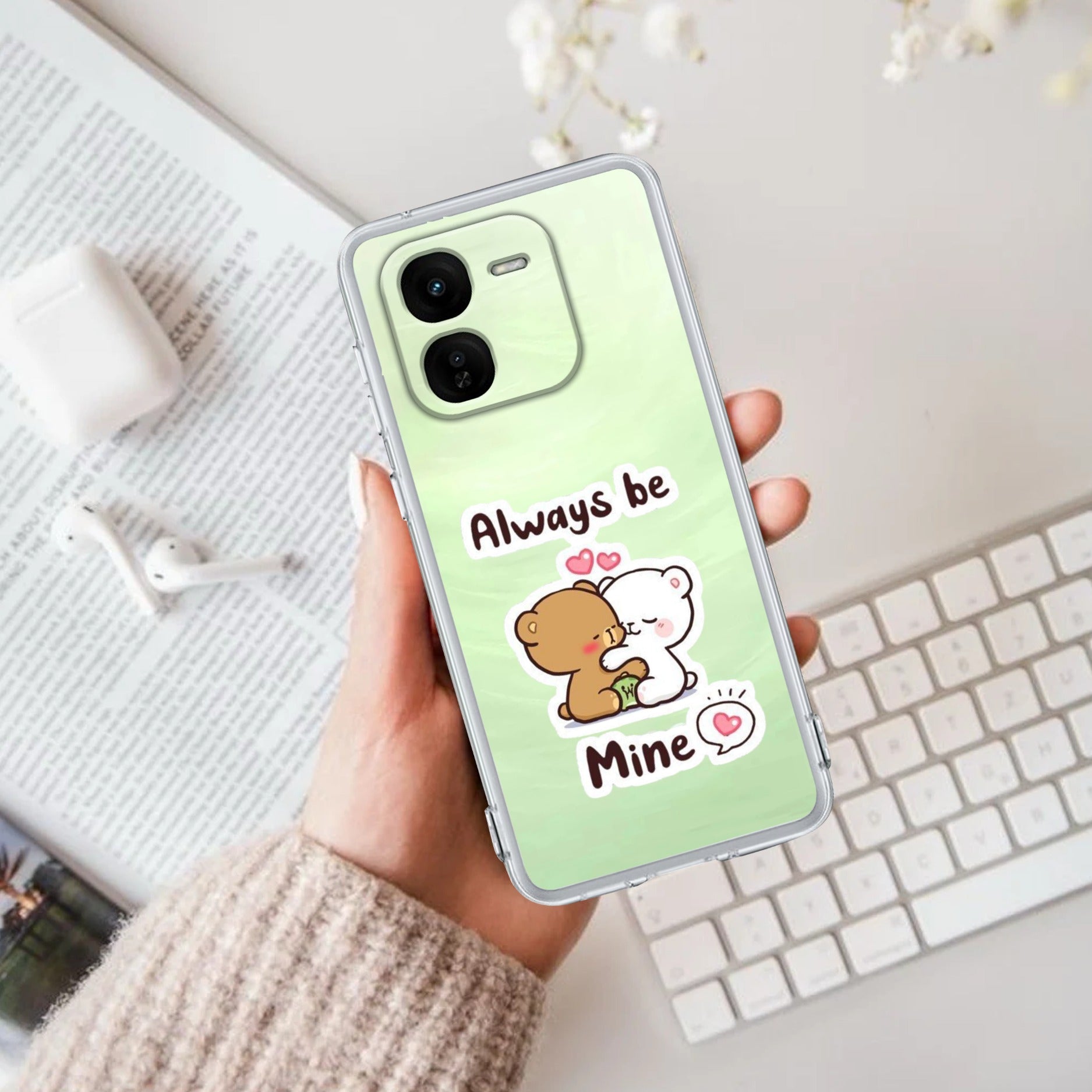 Cute Cuddle Bears Transparent Silicon Case For iQOO Z9x 5G