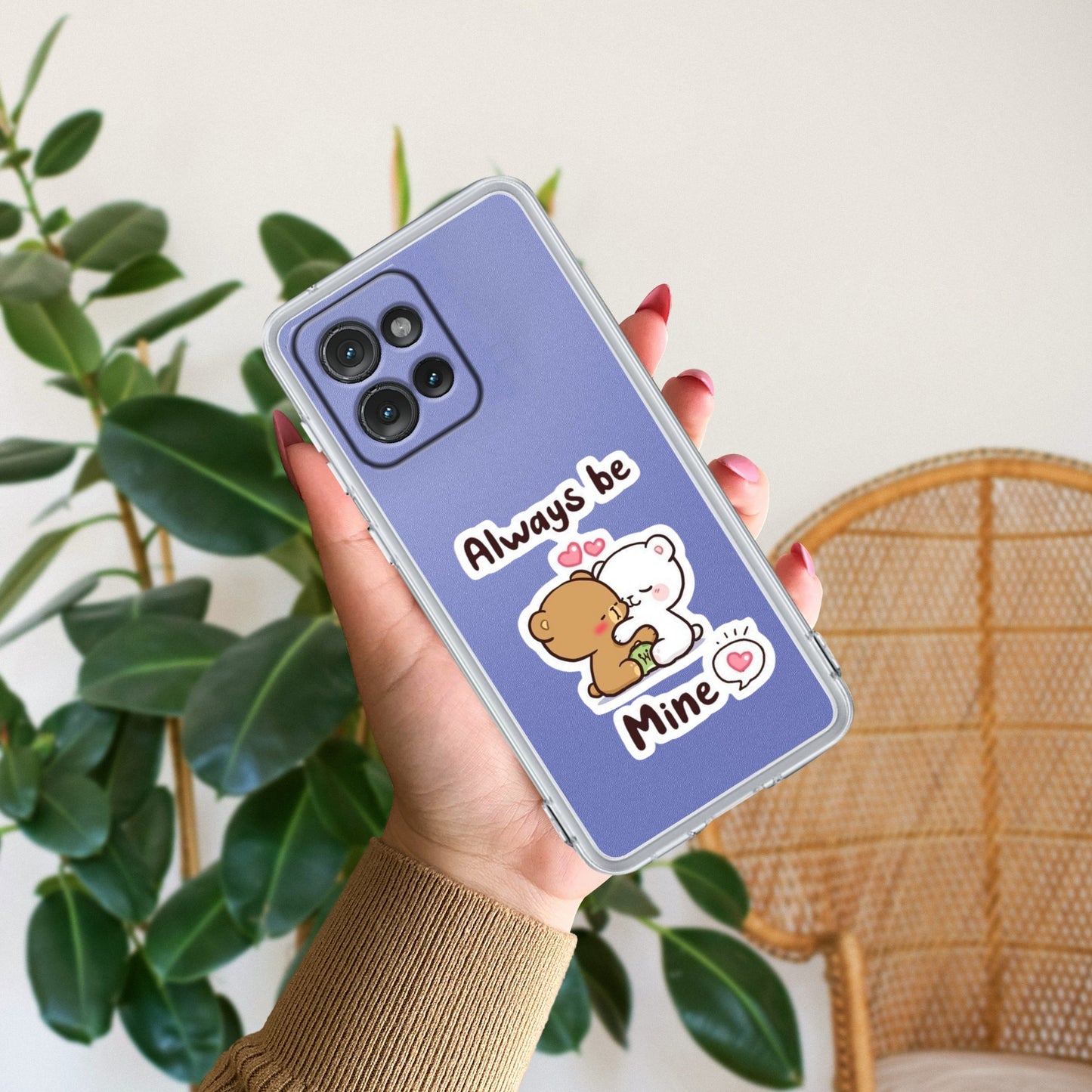 Cute Cuddle Bears Transparent Silicon Case For Motorola