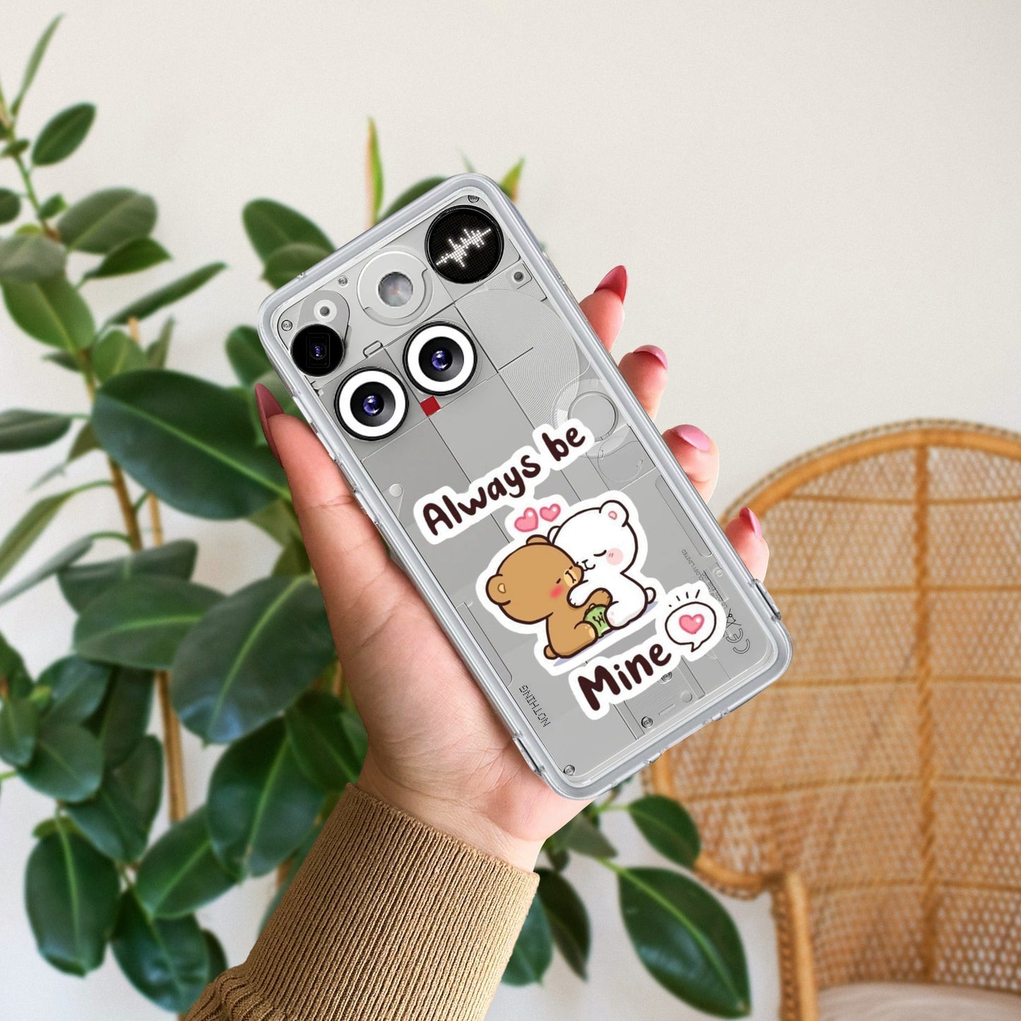 Cute Cuddle Bears Transparent Silicon Case For Nothing