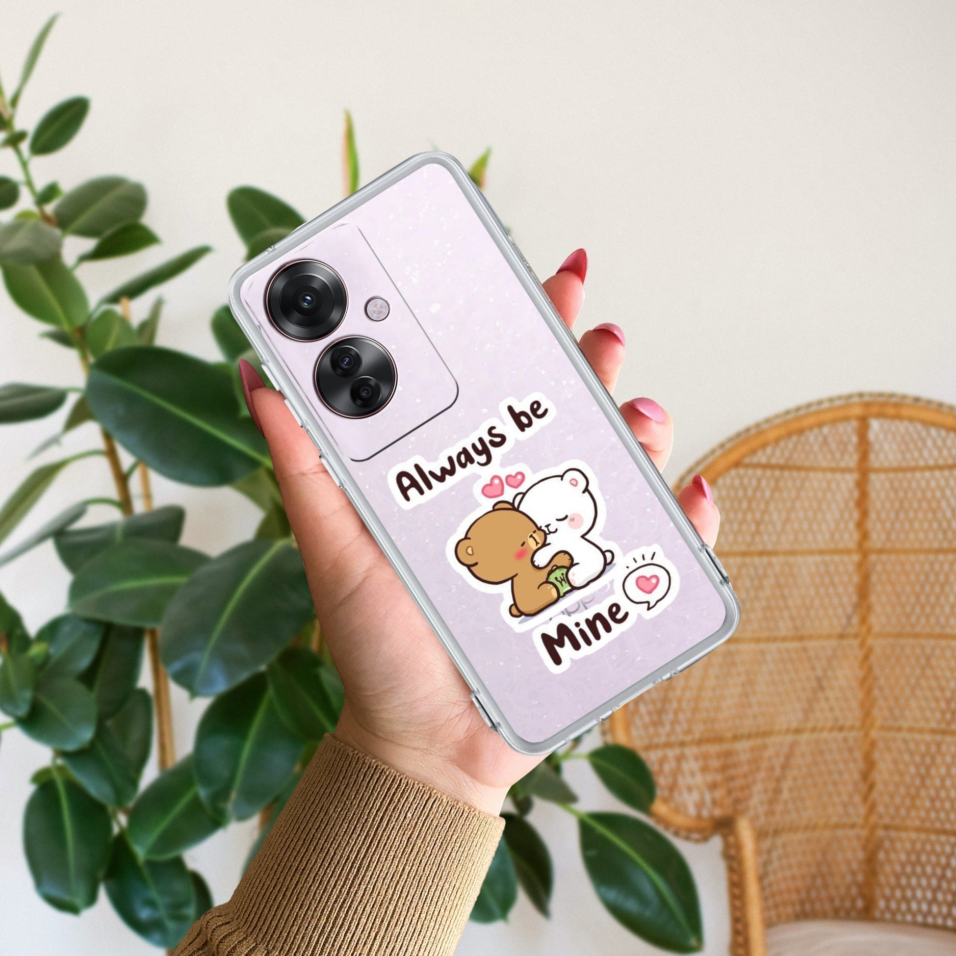 Cute Cuddle Bears Transparent Silicon Case For Oppo F25 Pro 5G