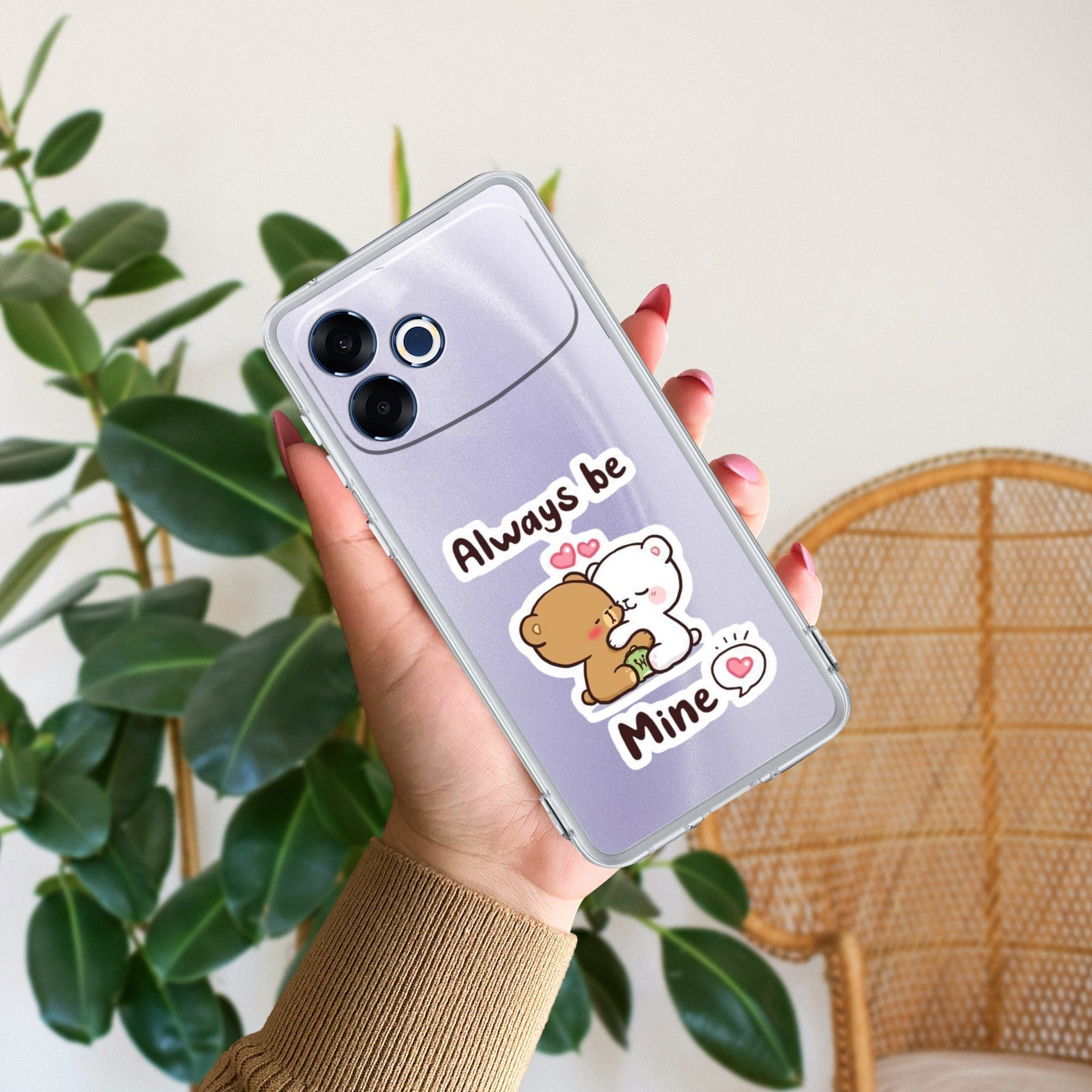 Cute Cuddle Bears Transparent Silicon Case For Oppo F33 Pro 5G