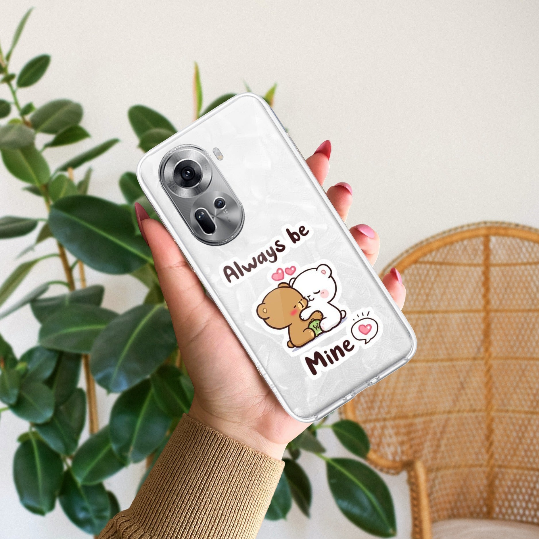 Cute Cuddle Bears Anti Yellow Case For Oppo Reno 11 5G