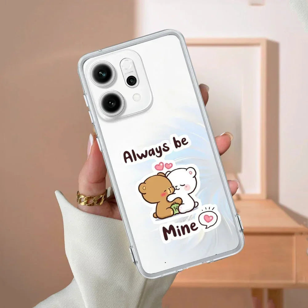 Cute Cuddle Bears Anti Yellow Case For Oppo Reno 14 5G