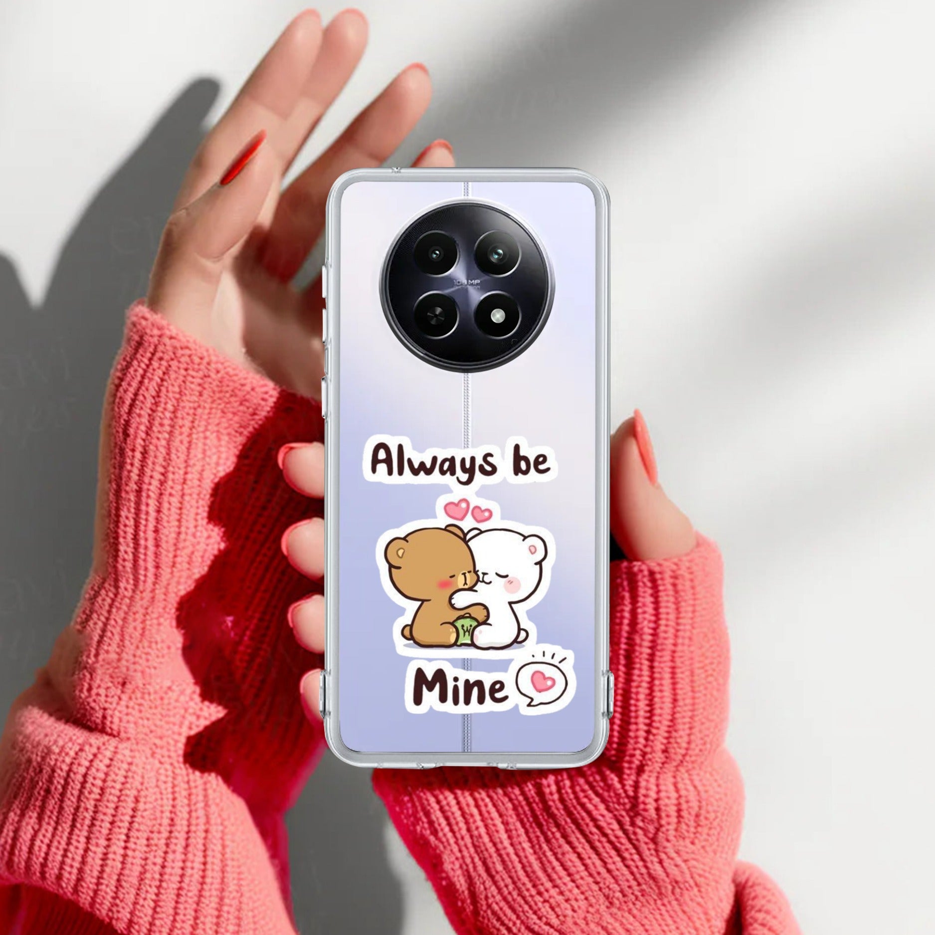 Cute Cuddle Bears Transparent Silicon Case For Realme Narzo 70x 5G