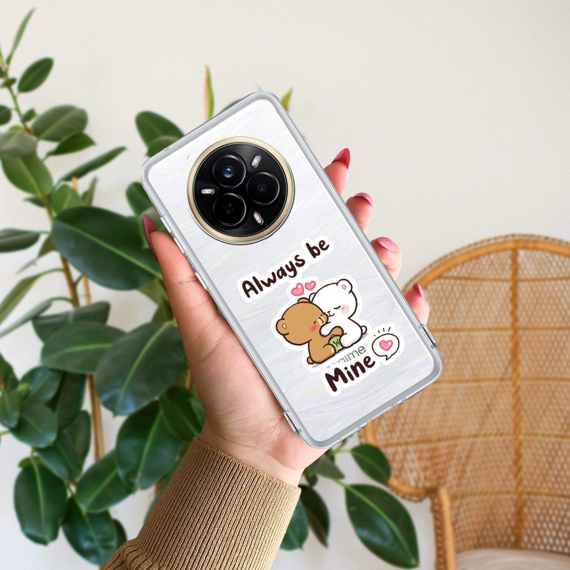 Cute Cuddle Bears Transparent Silicon Case For Realme 14 Pro Plus 5G