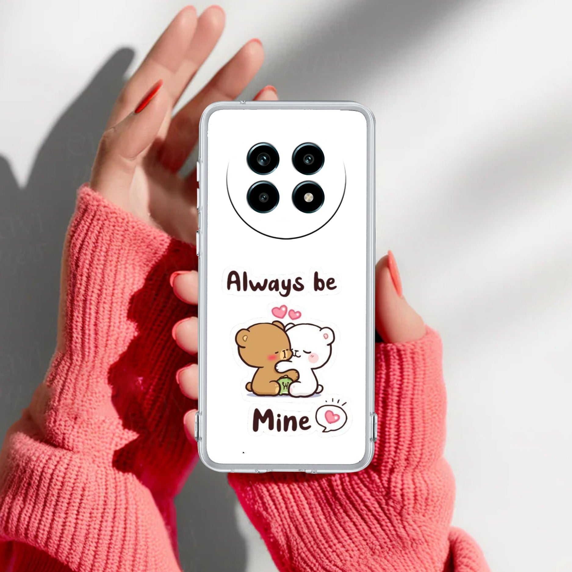 Cute Cuddle Bears Transparent Silicon Case For Realme 14 Pro Lite 5G